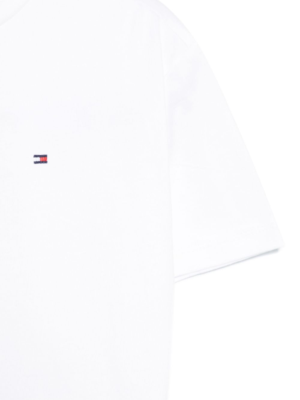 T-shirt con ricamo per bambino Tommy Hilfiger Junior bianco con orlo dritto - Rubino Kids