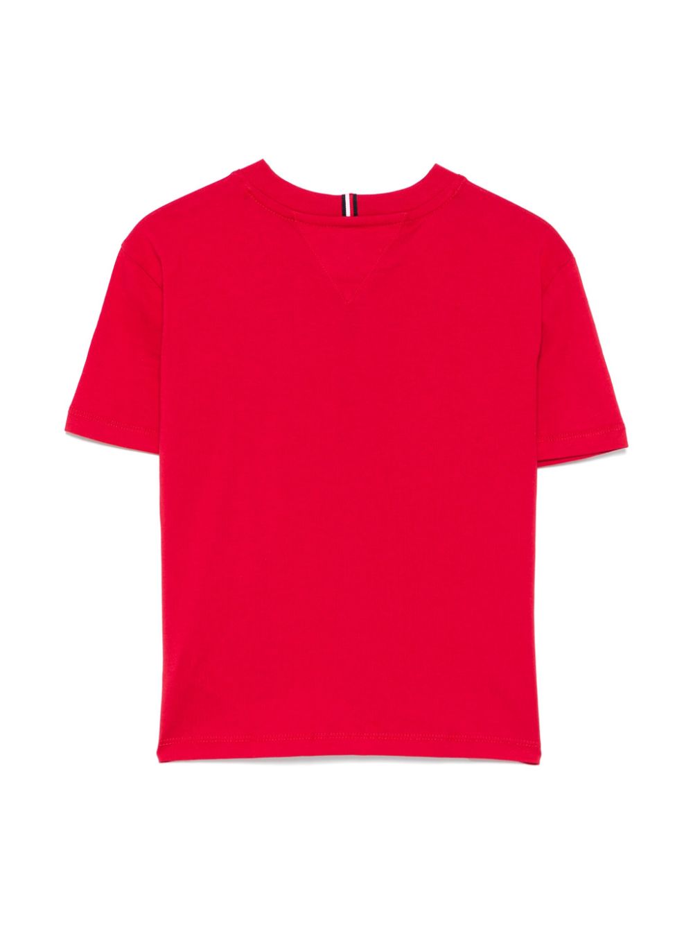 T-shirt con ricamo per bambino Tommy Hilfiger Junior rosso con orlo dritto - Rubino Kids