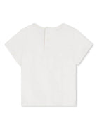 T-shirt con ricamo per neonata Chloé Kids bianco con scollo rotondo - Rubino Kids