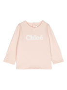 T-shirt con ricamo per neonata Chloè Kids rosa con girocollo - Rubino Kids