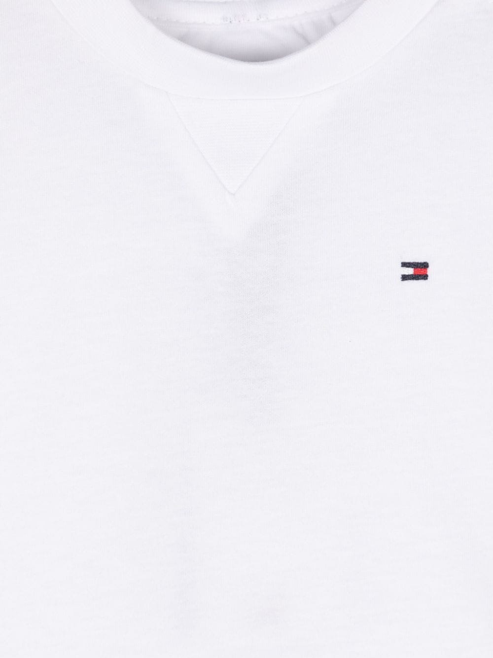 T-shirt con ricamo per neonato Tommy Hilfiger bianco con logo sul petto - Rubino Kids