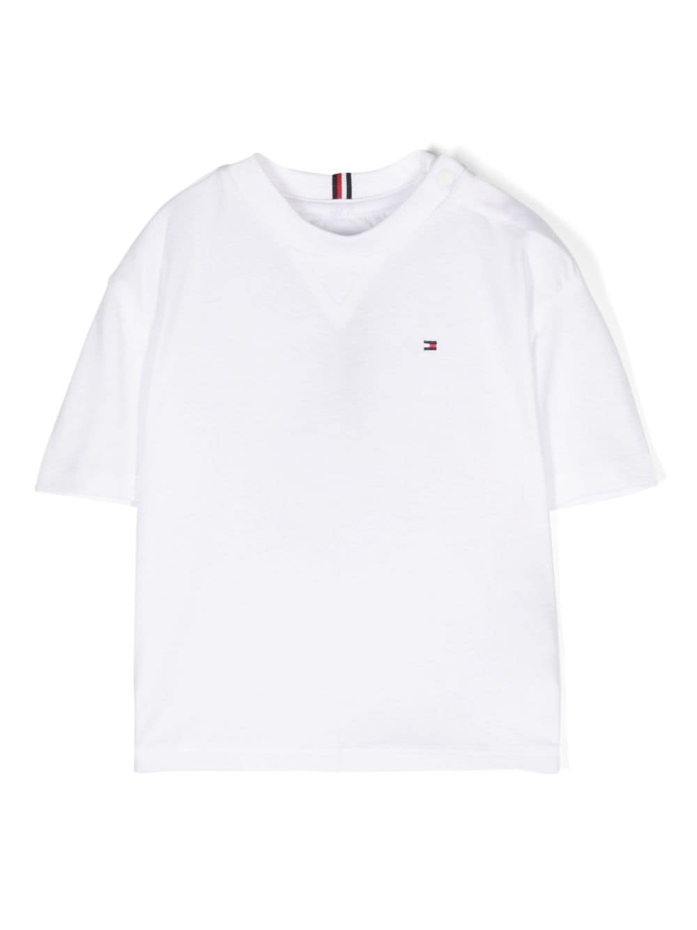 T-shirt con ricamo per neonato Tommy Hilfiger bianco con logo sul petto - Rubino Kids