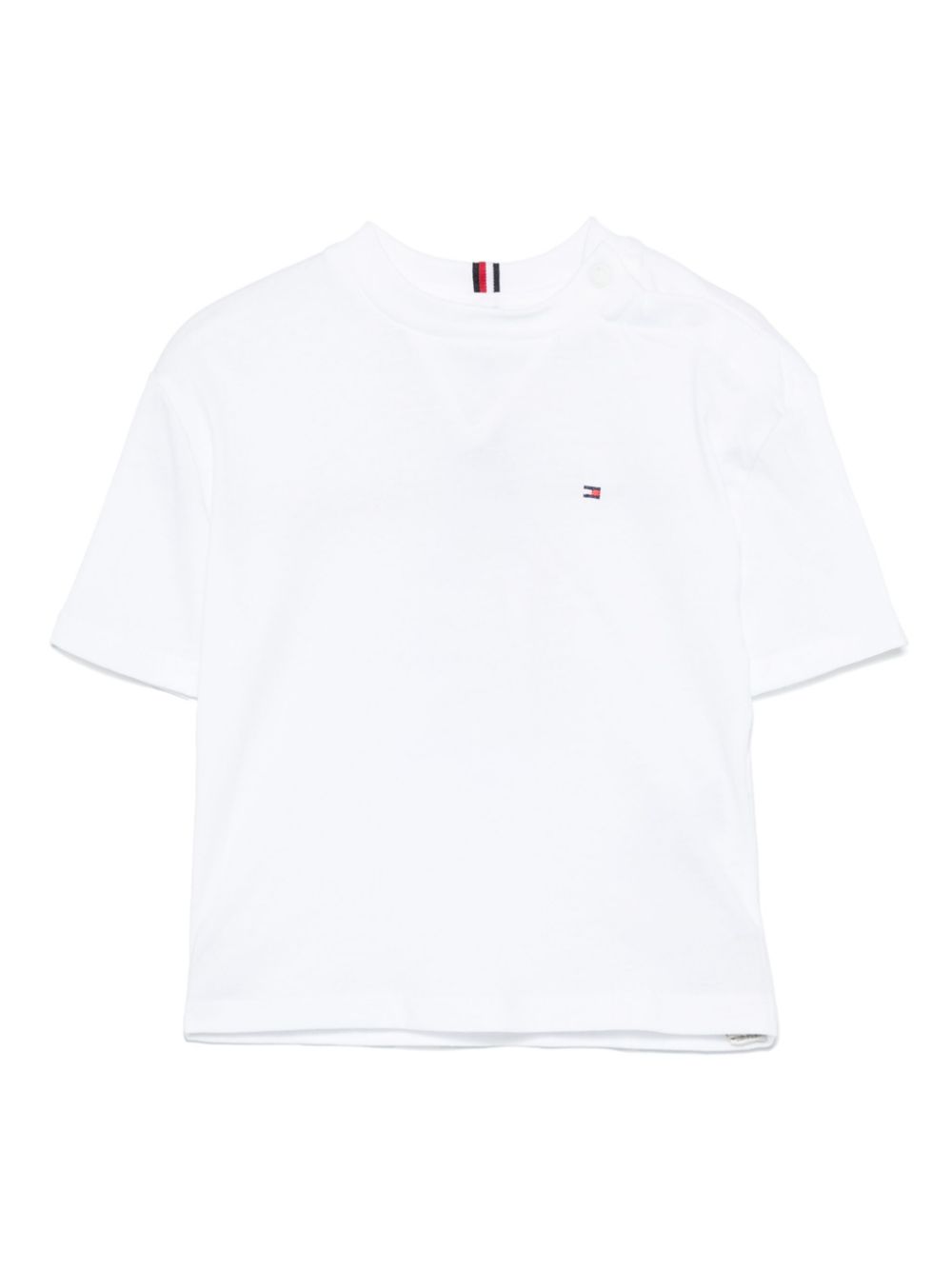 T-shirt con ricamo per neonato Tommy Hilfiger Junior bianco con girocollo - Rubino Kids