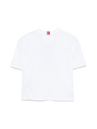 T-shirt con ricamo per neonato Tommy Hilfiger Junior bianco con girocollo - Rubino Kids