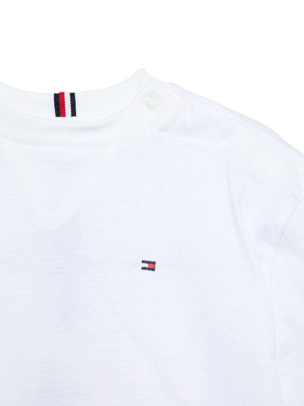 T-shirt con ricamo per neonato Tommy Hilfiger Junior bianco con girocollo - Rubino Kids