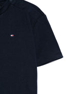 T-shirt con ricamo per neonato Tommy Hilfiger Junior blu con girocollo - Rubino Kids