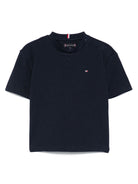 T-shirt con ricamo per neonato Tommy Hilfiger Junior blu con girocollo - Rubino Kids