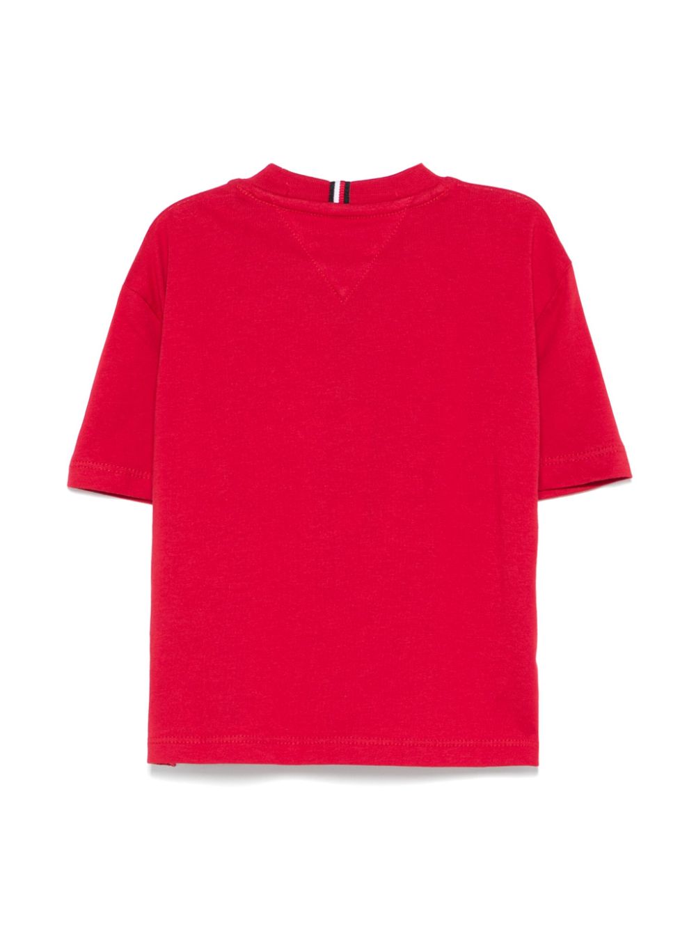 T-shirt con ricamo per neonato Tommy Hilfiger Junior rosso con girocollo - Rubino Kids