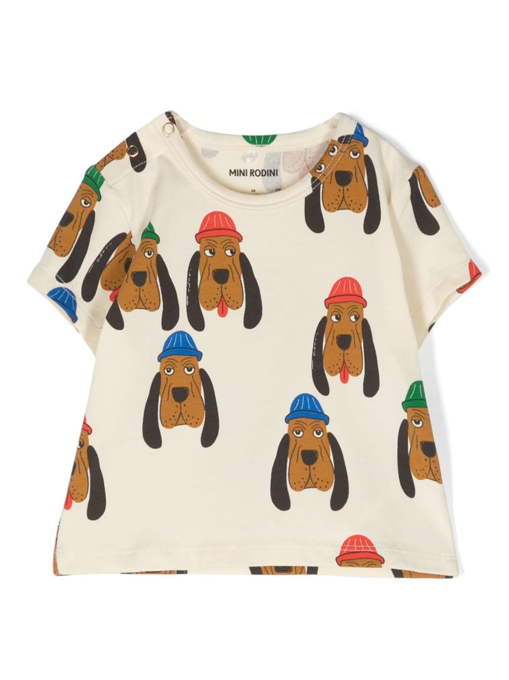 T-shirt con stampa Bloodhound - Rubino Kids