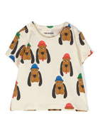 T-shirt con stampa Bloodhound - Rubino Kids