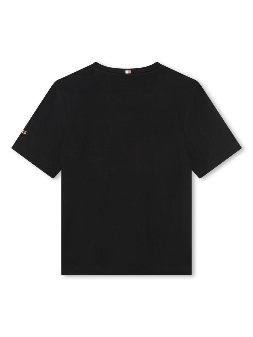 T-shirt con stampa Double B per bambino BOSS Kidswear nero con girocollo - Rubino Kids