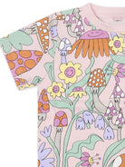 T-shirt con stampa fiori per neonata Stella McCartney Kids rosa con orlo dritto - Rubino Kids