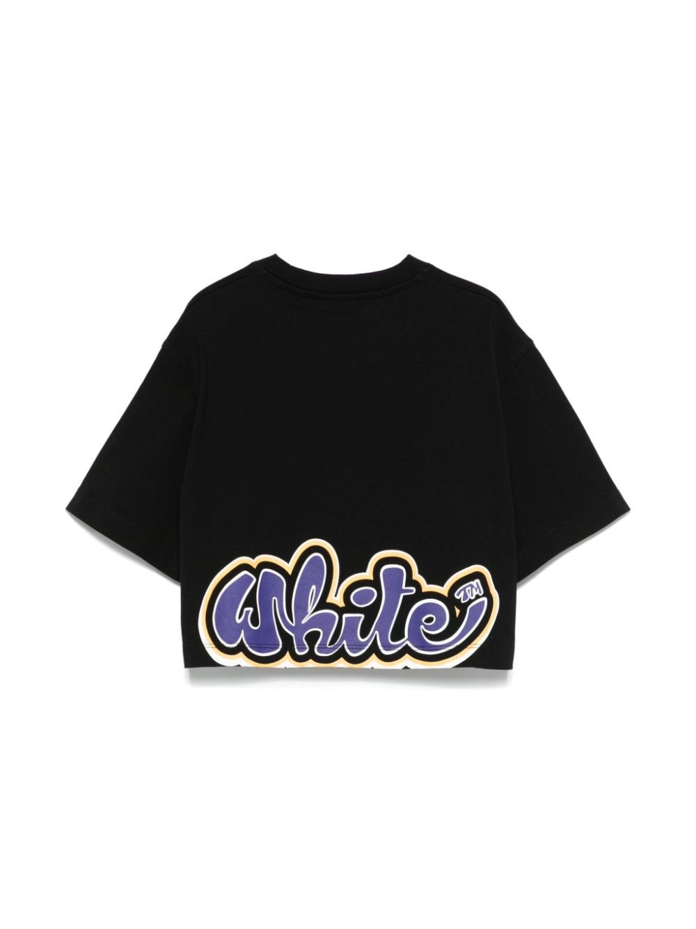 T-shirt con stampa graffiti per bambino Off - White Kids nero con spalla scesa - Rubino Kids