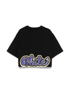 T-shirt con stampa graffiti per bambino Off - White Kids nero con spalla scesa - Rubino Kids