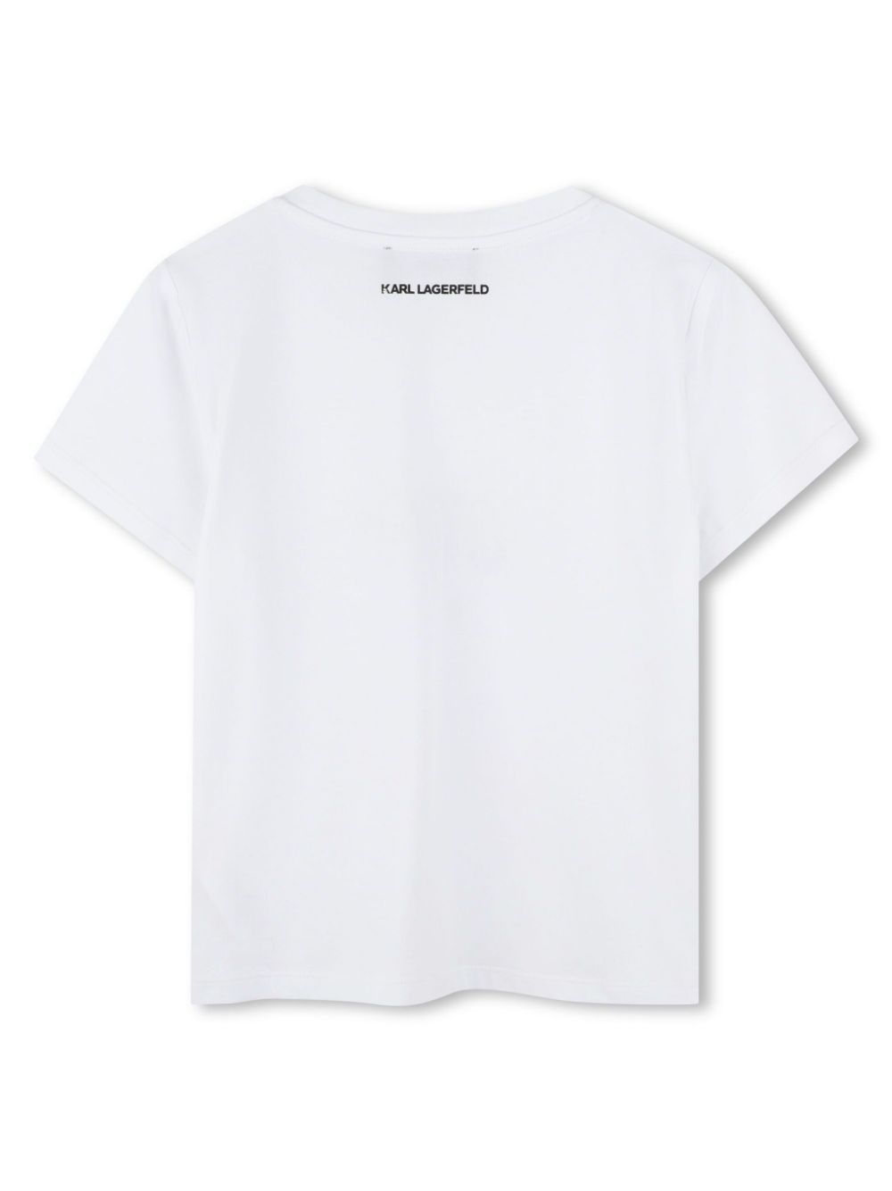 T-shirt con stampa grafica per bambina Karl Lagerfeld Kids bianco con girocollo - Rubino Kids