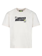 T-shirt con stampa grafica per bambino Barrow kids bianco con girocollo - Rubino Kids