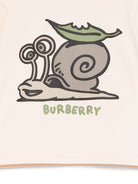 T-shirt con stampa grafica per neonato Burberry Kids beige con orlo dritto - Rubino Kids