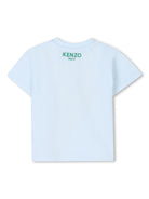 T-shirt con stampa grafica per neonato Kenzo Kids azzurro con orlo dritto - Rubino Kids