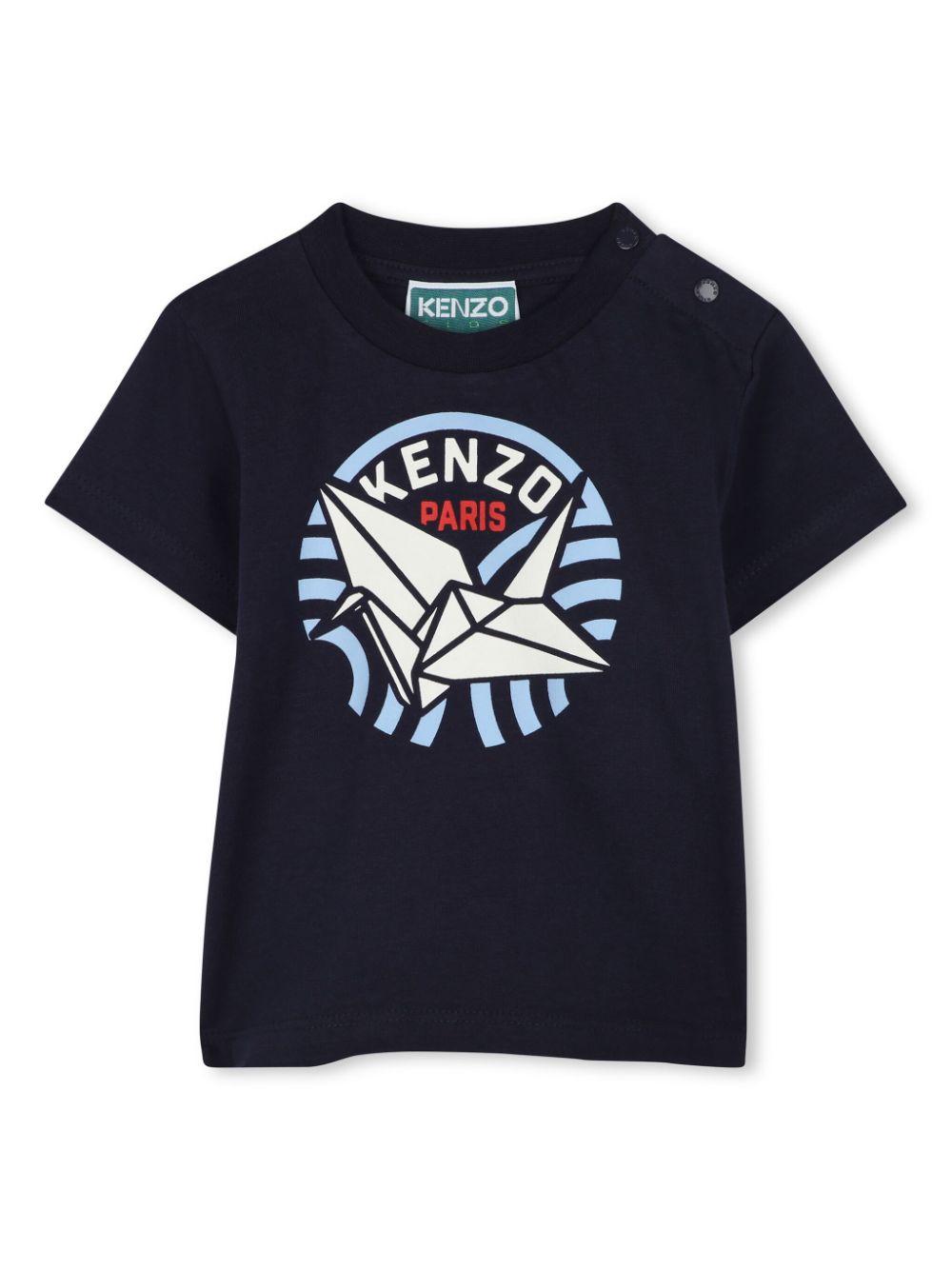 T-shirt con stampa grafica per neonato Kenzo Kids blu con girocollo - Rubino Kids