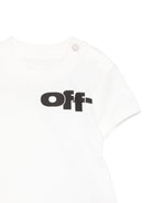 T-shirt con stampa grafica per neonato Off - White Kids bianco con orlo dritto - Rubino Kids