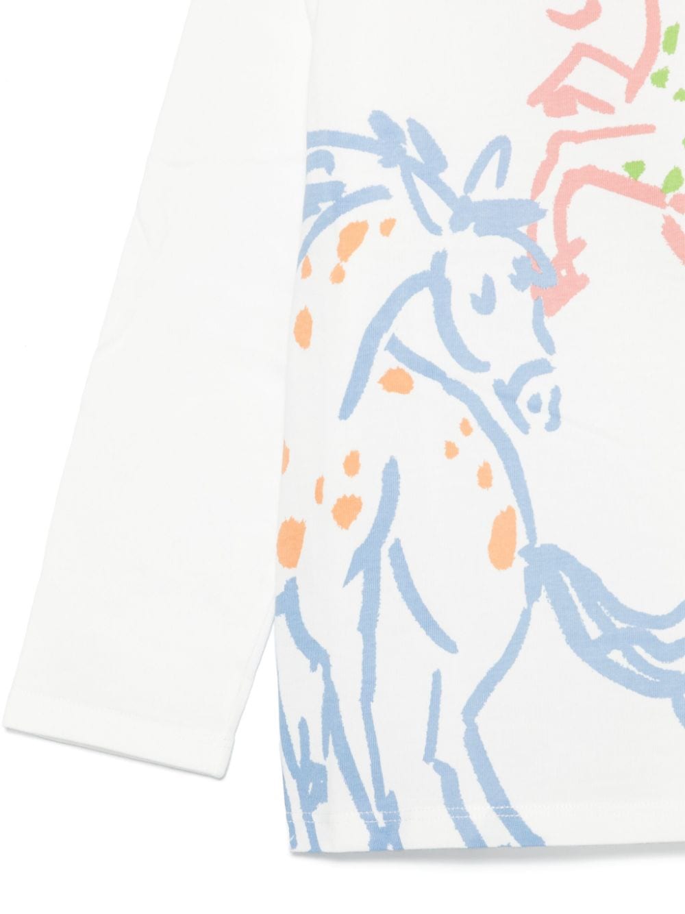 T-shirt con stampa illustrazione per bambina Stella McCartney Kids bianca con maniche lunghe - Rubino Kids