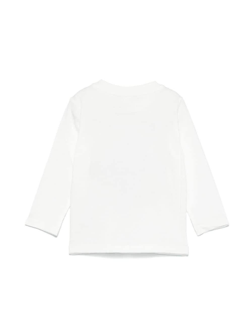 T-shirt con stampa illustrazione per neonato Stella McCartney Kids bianca con scollo rotondo - Rubino Kids