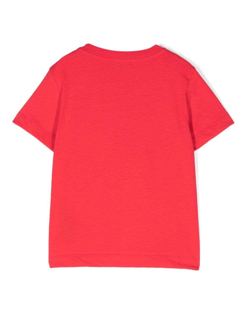 T-shirt con stampa logo per bambina Balmain Kids rosso con scollo rotondo - Rubino Kids