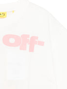 T-shirt con stampa logo per bambina Off - White Kids bianco con maniche corte - Rubino Kids