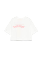 T-shirt con stampa logo per bambina Off - White Kids bianco con maniche corte - Rubino Kids