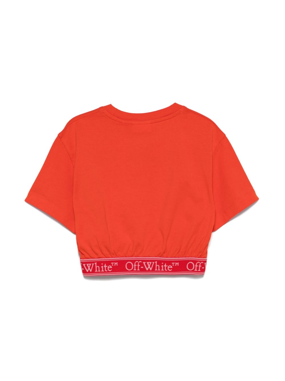 T-shirt con stampa logo per bambina Off - White Kids rosso con maniche corte - Rubino Kids