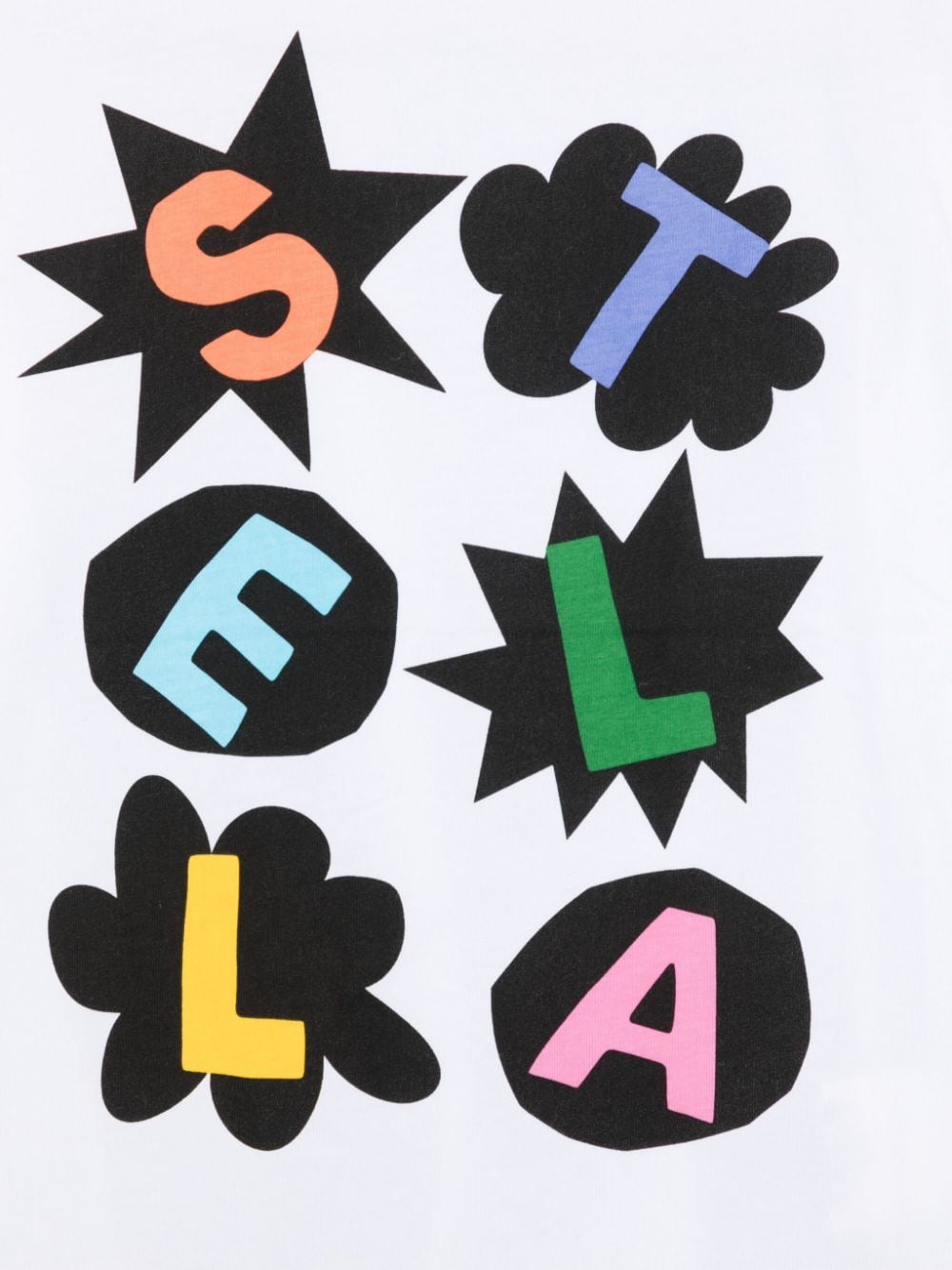 T-shirt con stampa logo per bambina Stella McCartney Kids bianca con trama della maglia - Rubino Kids