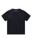 T-shirt con stampa logo per bambino Emporio Armani Kids blu con finitura floccata - Rubino Kids