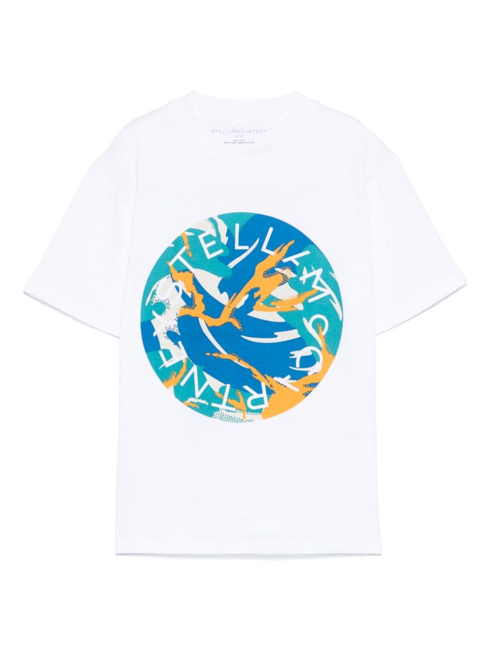 T-shirt con stampa logo per bambino Stella McCartney Kids bianca con maniche corte - Rubino Kids