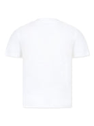 T-shirt con stampa logo per bambino Stella McCartney Kids bianco con orlo dritto - Rubino Kids