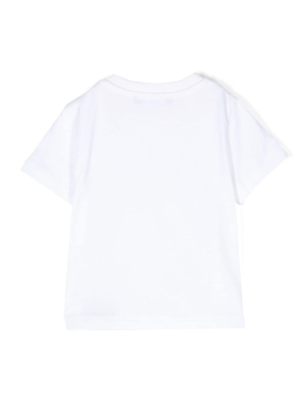 T-shirt con stampa logo per neonata Balmain Kids bianco con bordi a coste - Rubino Kids