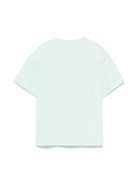 T-shirt con stampa Palm per bambina Palm Angels Kids verde con orlo dritto - Rubino Kids