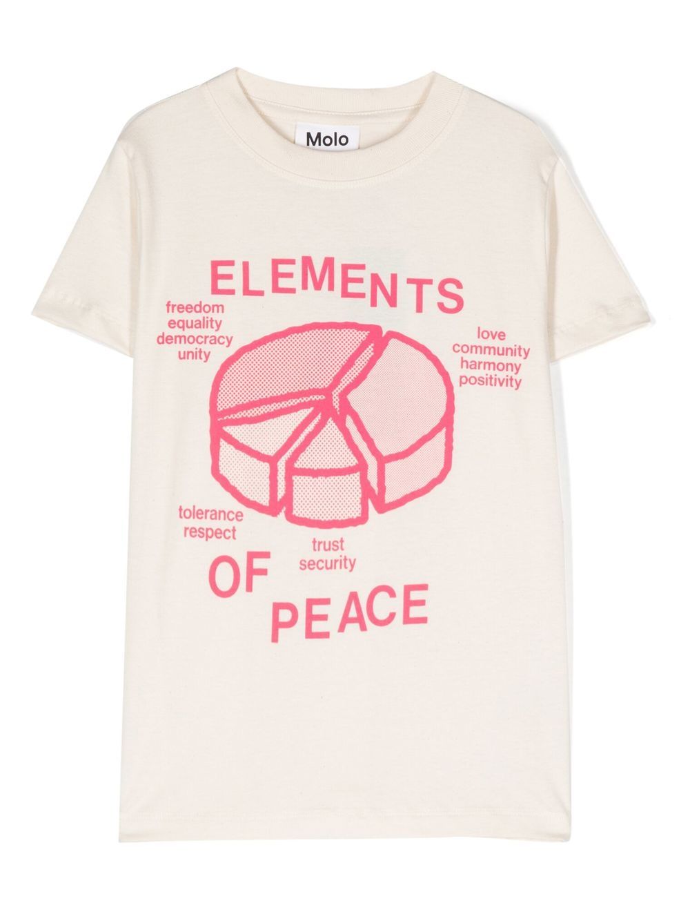 T-shirt con stampa Peace pie chart - Rubino Kids