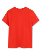 T-shirt con stampa per bambina Kenzo Kids rosso con orlo dritto - Rubino Kids