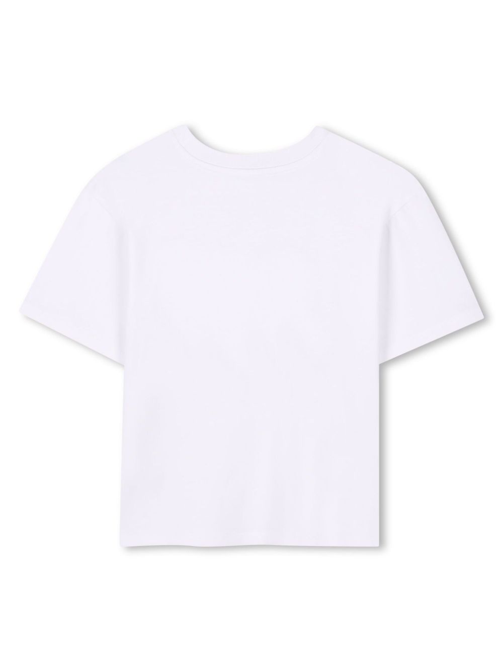 T-shirt con stampa per bambina Marc Jacobs Kids bianco con ciondolo a formai di cuore - Rubino Kids