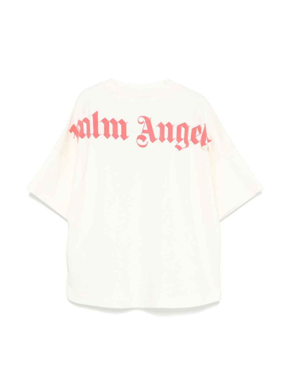 T-shirt con stampa per bambina Palm Angels Kids beige con girocollo - Rubino Kids