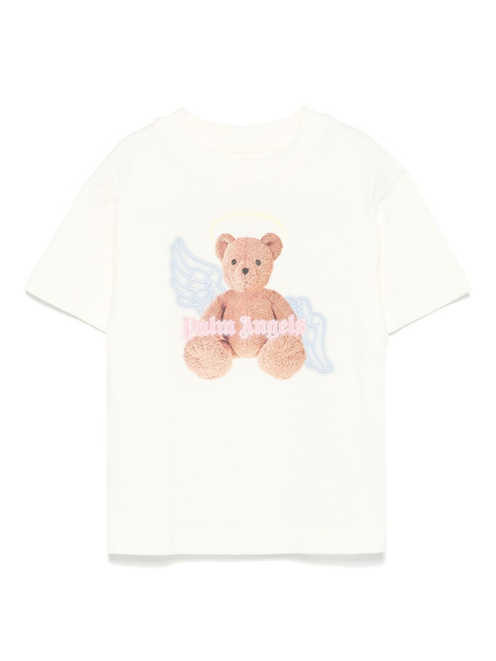 T-shirt con stampa per bambina Palm Angels Kids beige con girocollo - Rubino Kids