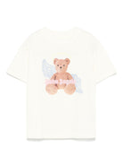 T-shirt con stampa per bambina Palm Angels Kids beige con girocollo - Rubino Kids