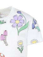 T-shirt con stampa per bambina Stella McCartney Kids bianco con orlo dritto - Rubino Kids