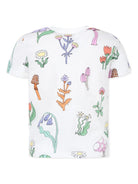 T-shirt con stampa per bambina Stella McCartney Kids bianco con orlo dritto - Rubino Kids