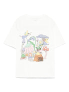 T-shirt con stampa per bambina Stella McCartney Kids bianco con orlo dritto - Rubino Kids