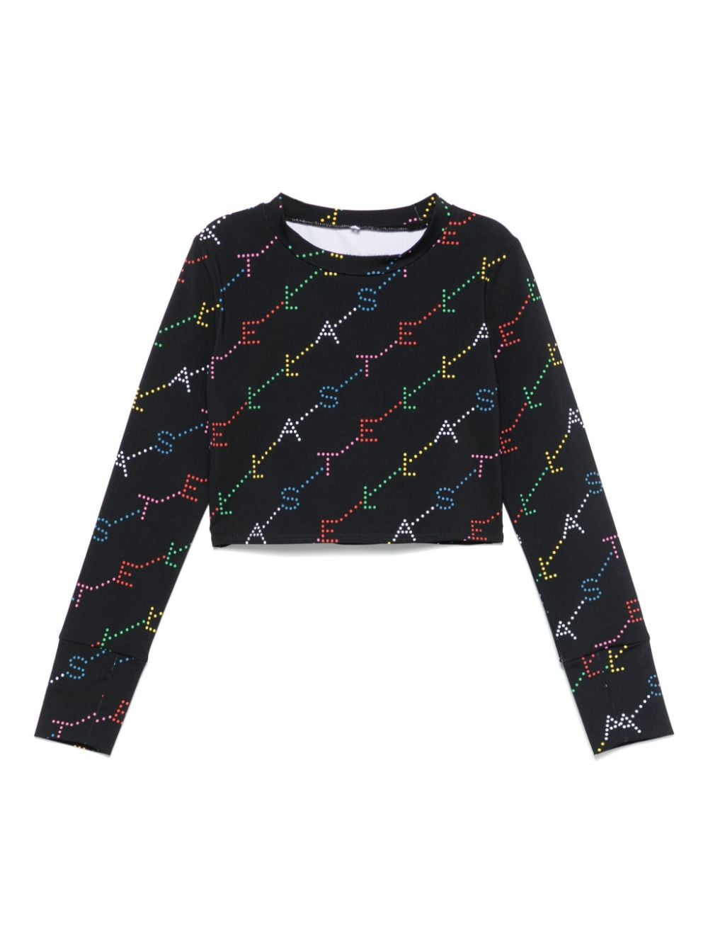 T-shirt con stampa per bambina Stella McCartney Kids nera con orlo dritto - Rubino Kids