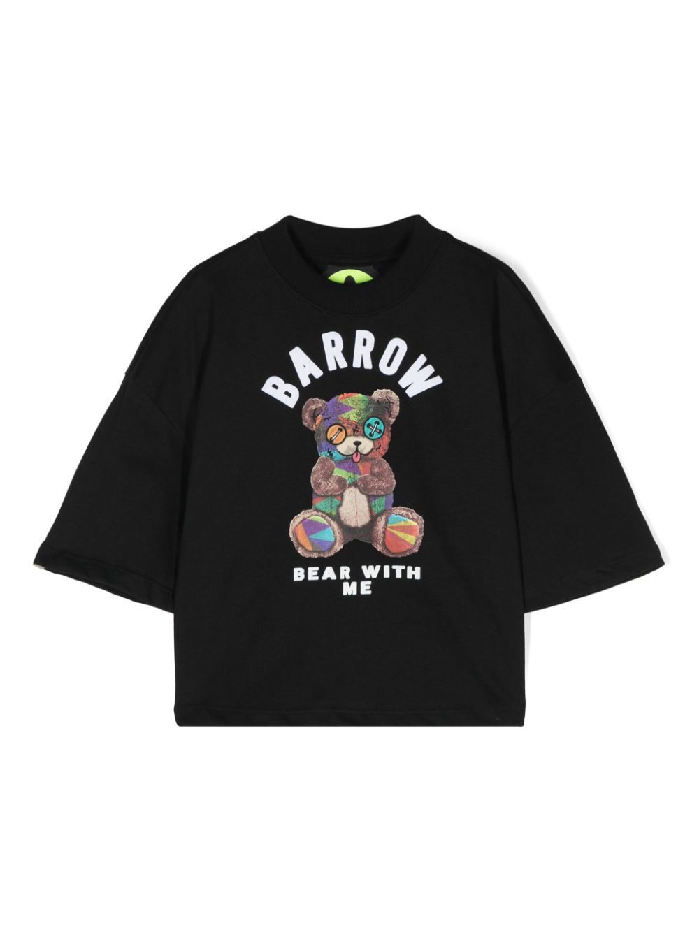 T-shirt con stampa per bambino Barrow kids nero con girocollo - Rubino Kids