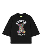 T-shirt con stampa per bambino Barrow kids nero con girocollo - Rubino Kids