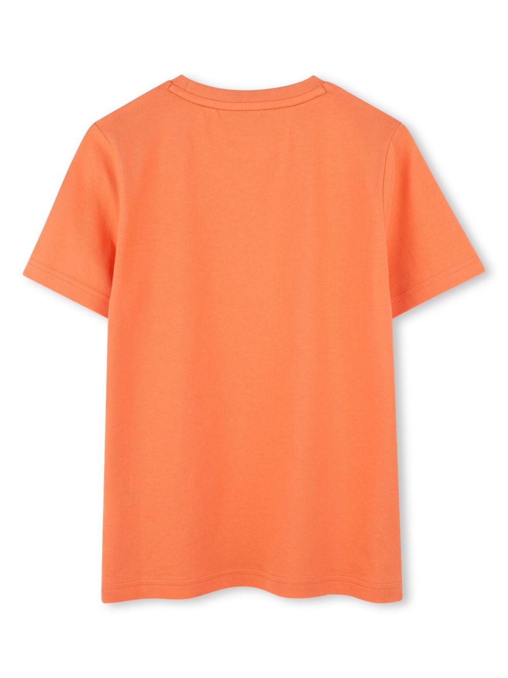 T-shirt con stampa per bambino BOSS Kidswear arancione con scollo rotondo - Rubino Kids