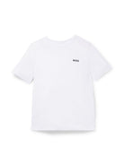 T-shirt con stampa per bambino BOSS Kidswear bianco con scollo rotondo - Rubino Kids